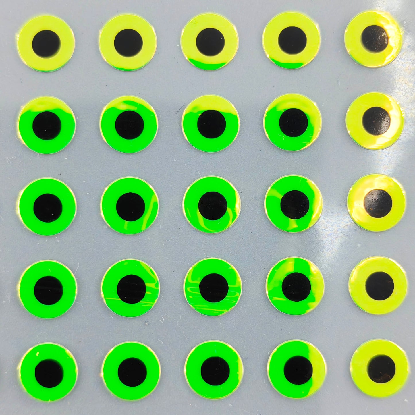 E45 Metal Lemon Fluorescent 2D Flat Stick-on Fishing Lure Eye - Custom Lure Online