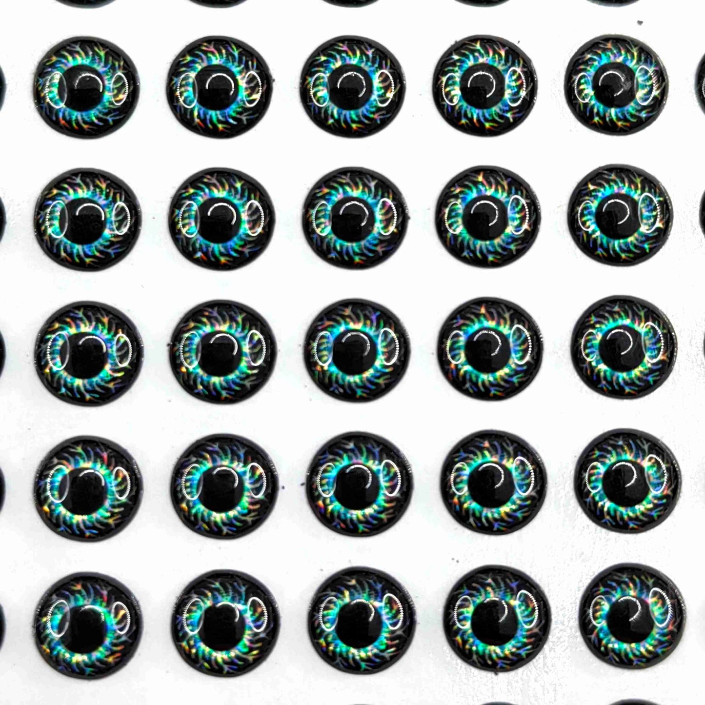 E47 Lightning Holographic Green/Black Round Pupil 3D Fishing Lure Eye - Custom Lure Online