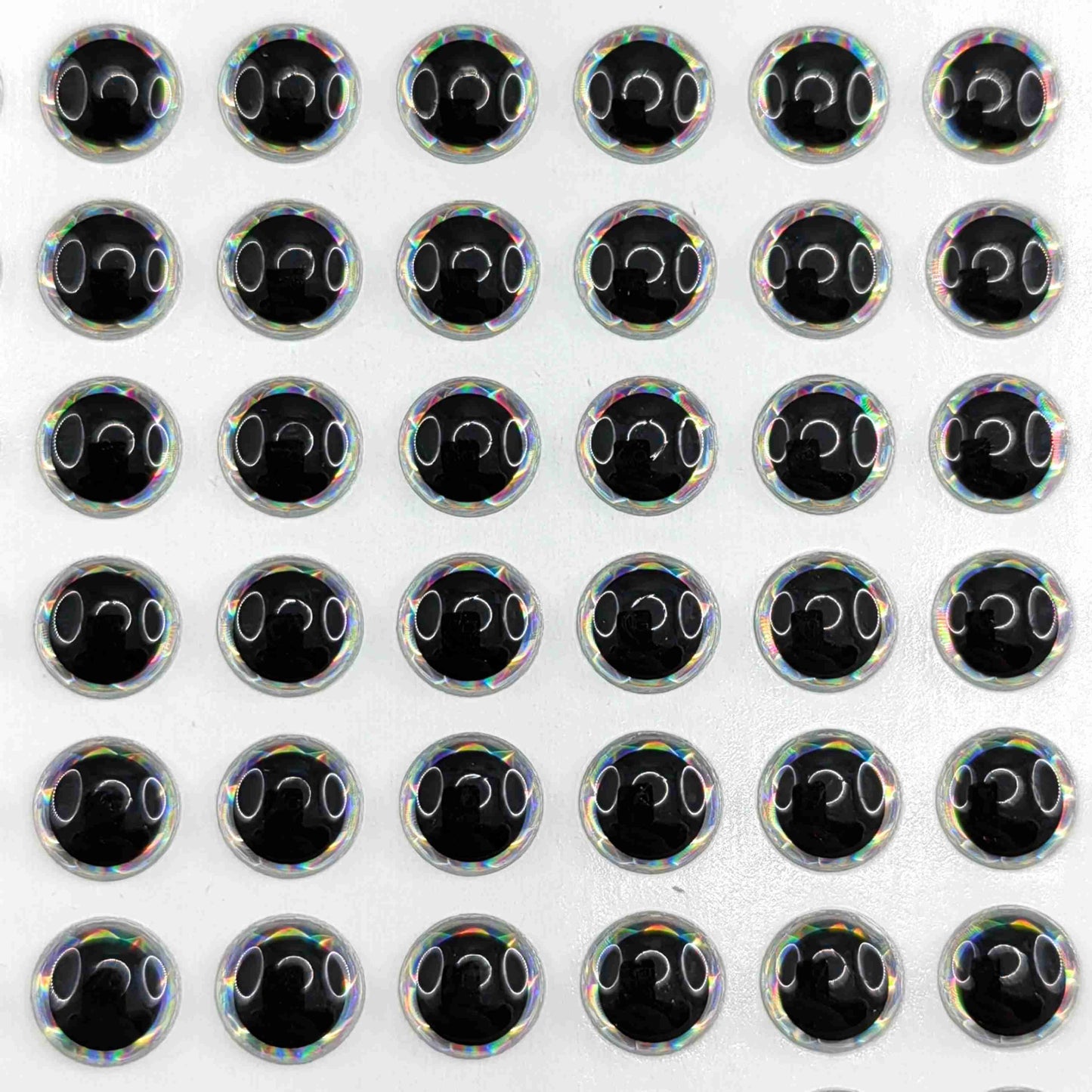 E64 Holographic Silver/Black Big Pupil 3D Fishing Lure Eye - Custom Lure Online