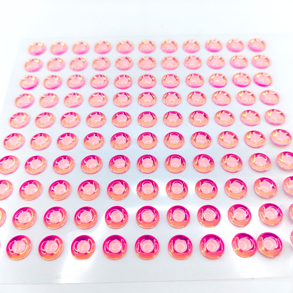 Pink/White Whiteout Round Pupil 3D Eye