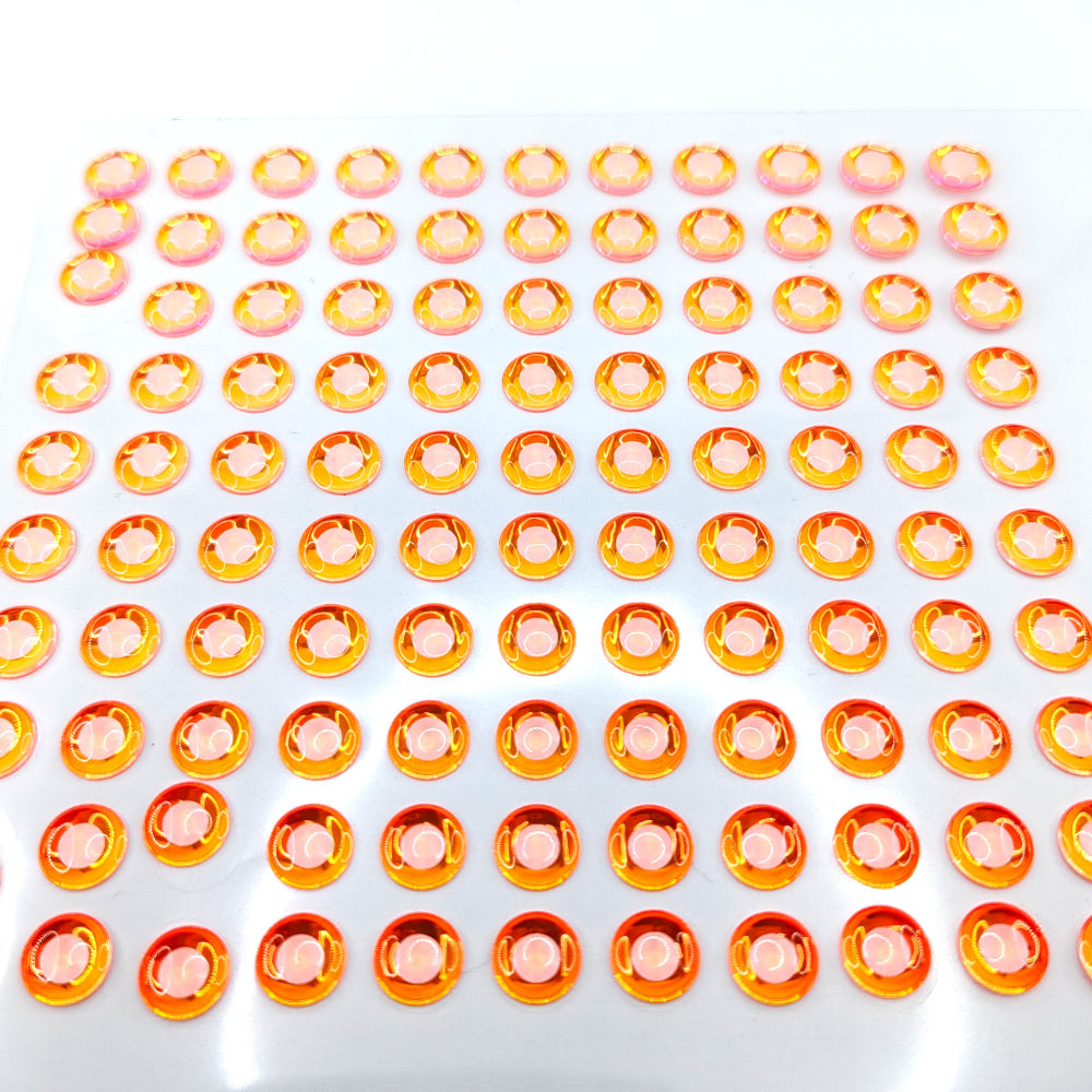 Orange/White Whiteout Round Pupil 3D Eye