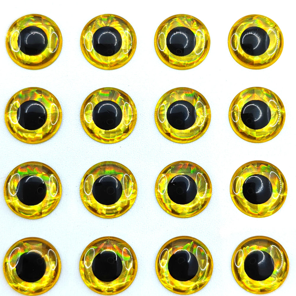 3D Fishing Lure Eyes - Gold 3D Eyes for Lures 8mm 3D Fishing Lure Eyes - Gold 3D Eyes for Lures 8mm