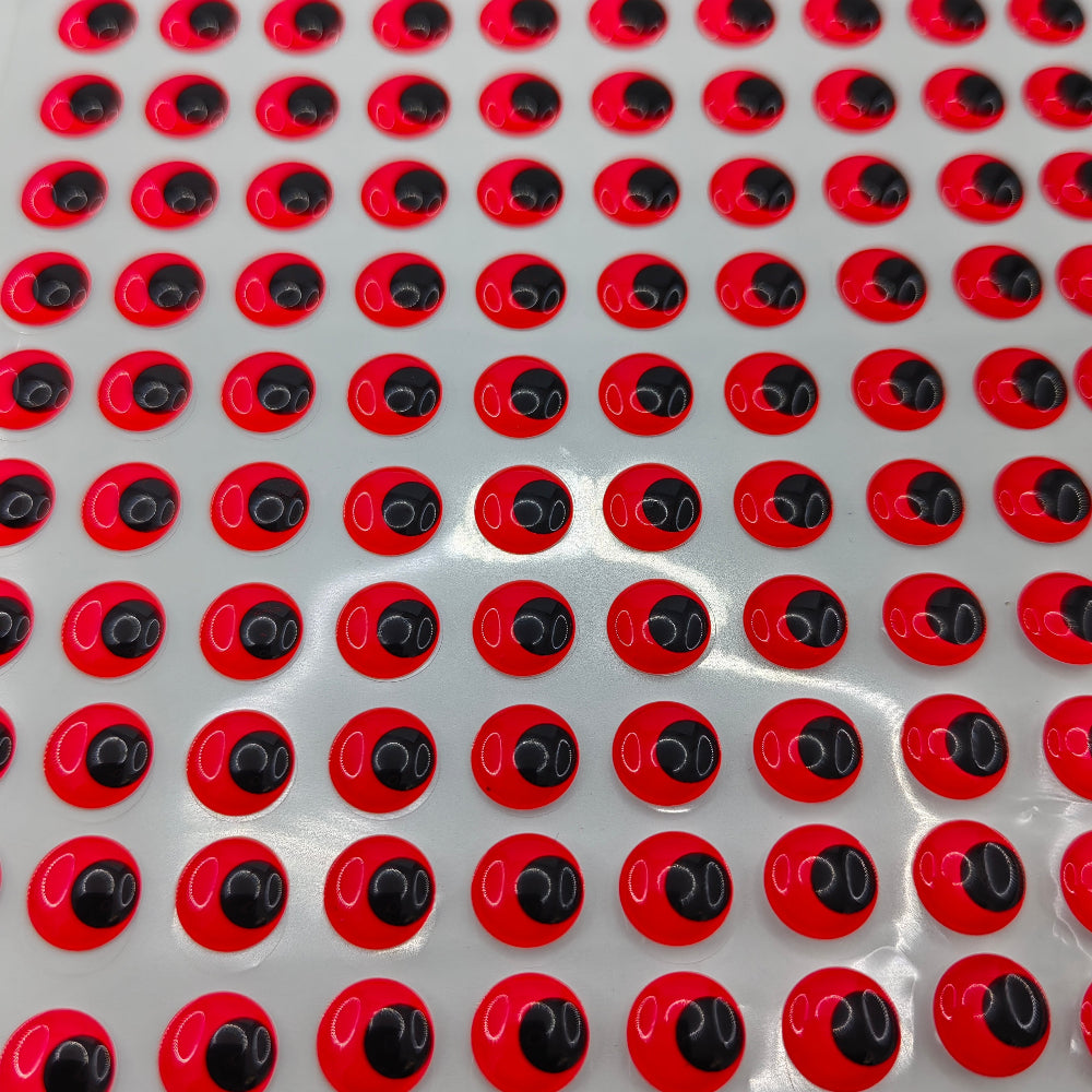 Orange Red / Black Round Pupil 3D Lure Eye