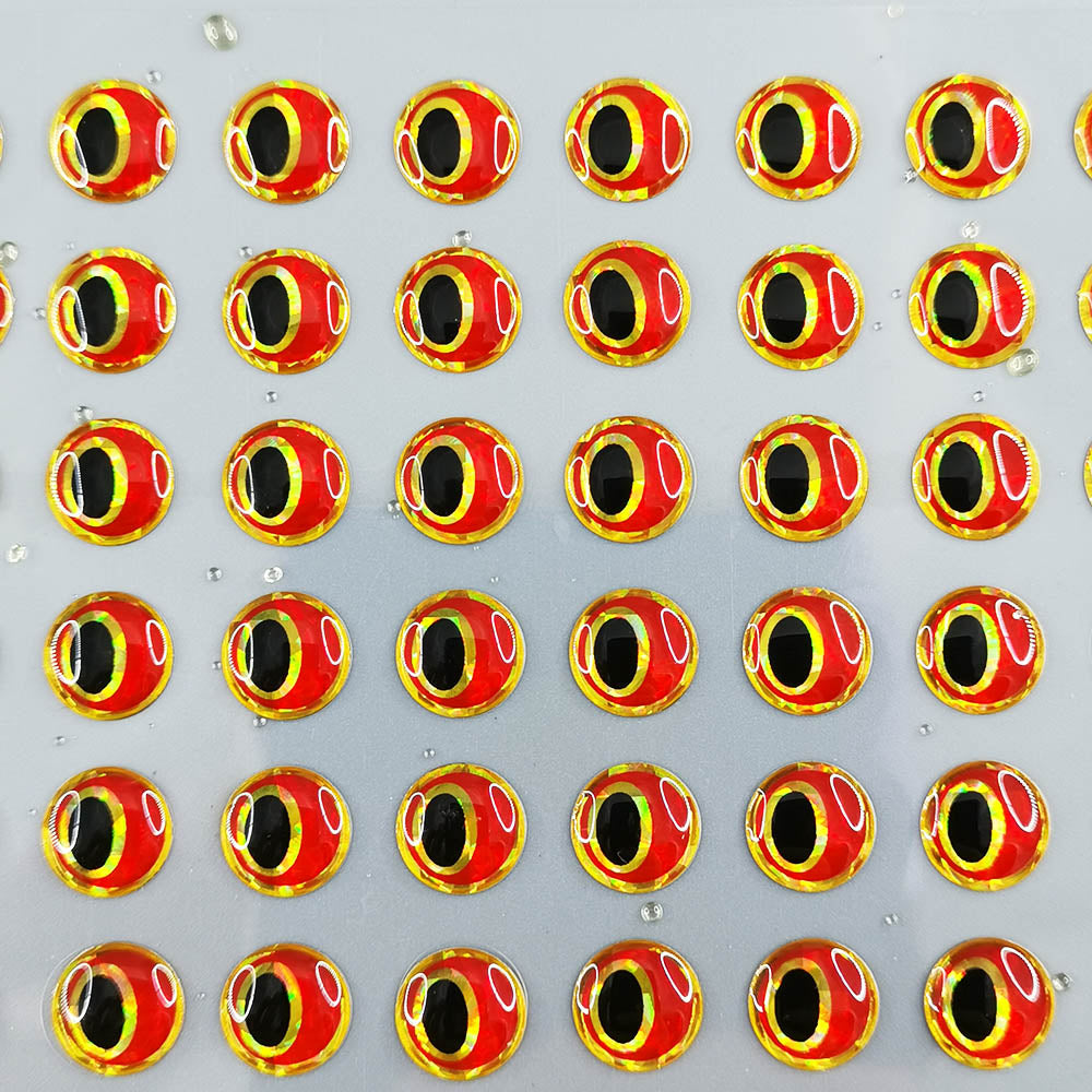 Gold & Red 3D Lure Eyes Striking Appeal for Custom Fishing Baits