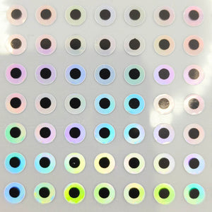 E41 Rainbow Holographic 2D Flat Stick-on Fishing Lure Eye - Custom Lure Online