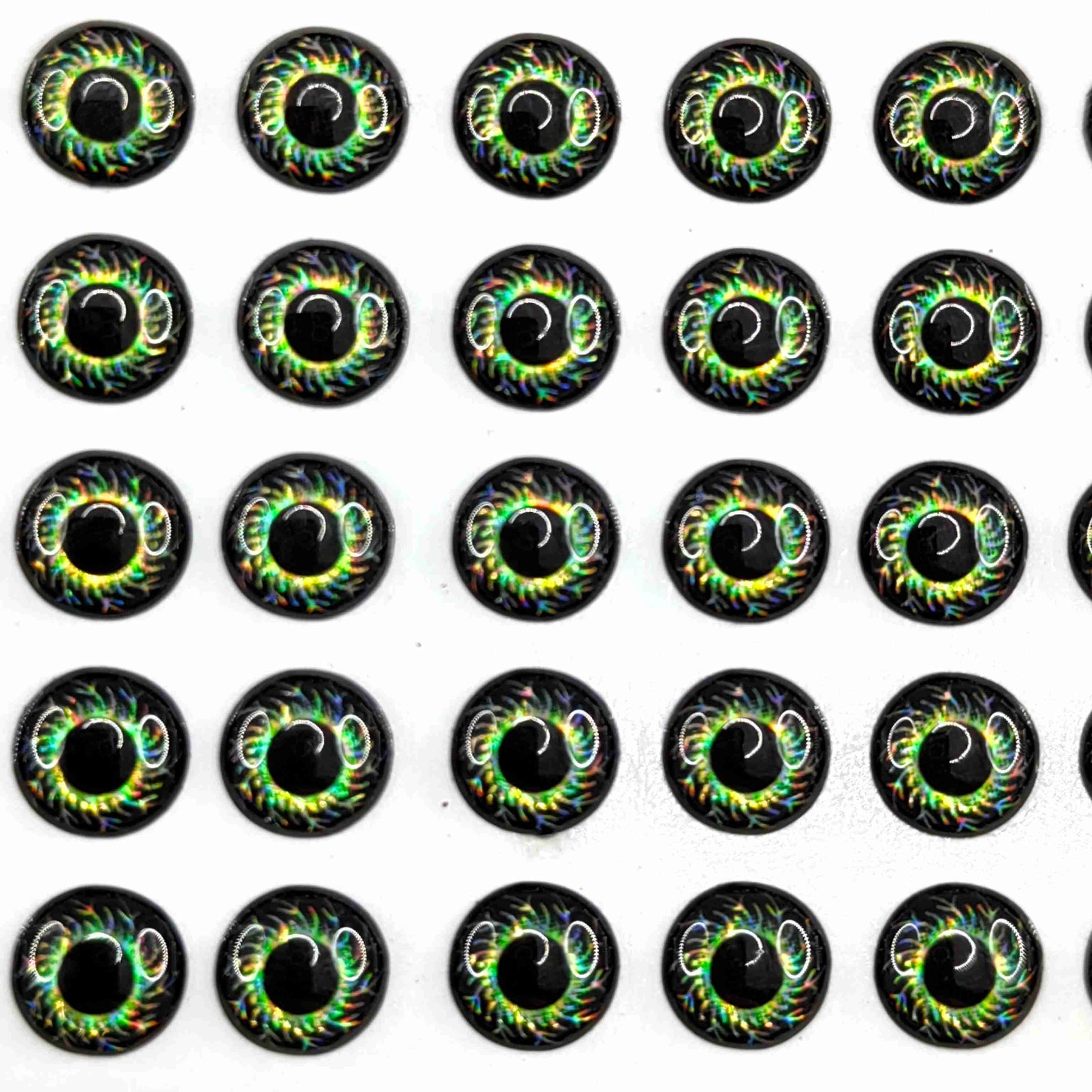 E48 Lightnin Lime Green/Black Round Pupil 3D Eye