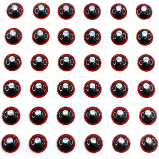 Red/Silver/Black Round Pupil 3D Lure Eye