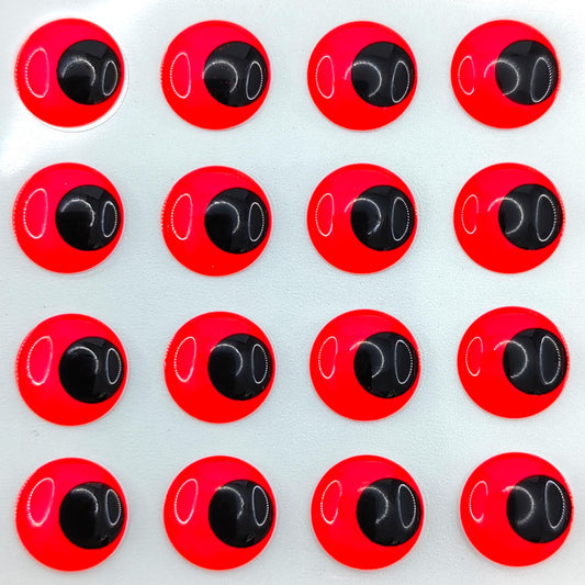 Orange Red / Black Round Pupil 3D Lure Eye