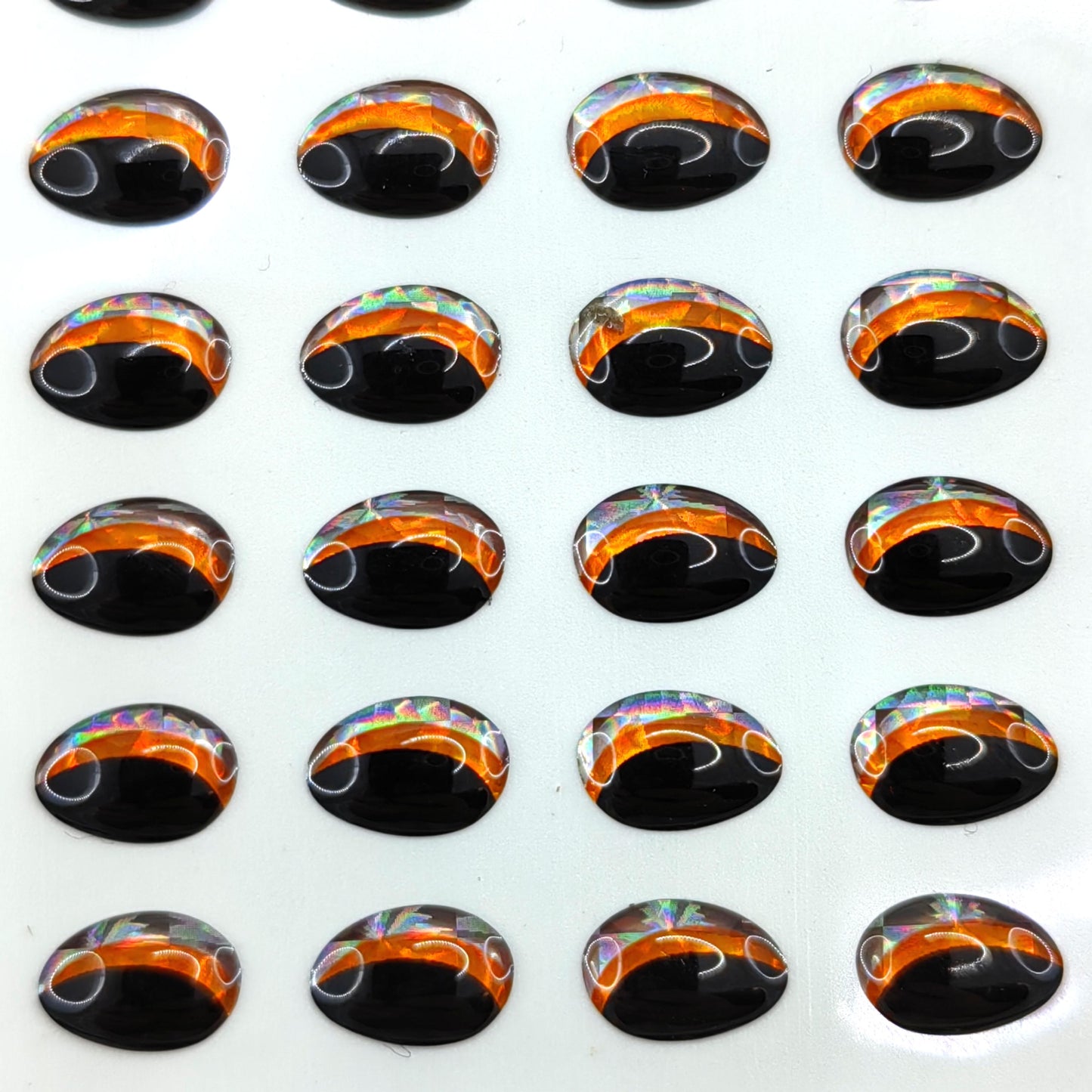 Teardrop Black Orange Silver 3D Eye
