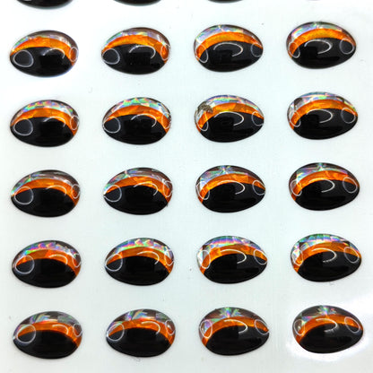 Teardrop Black Orange Silver 3D Eye