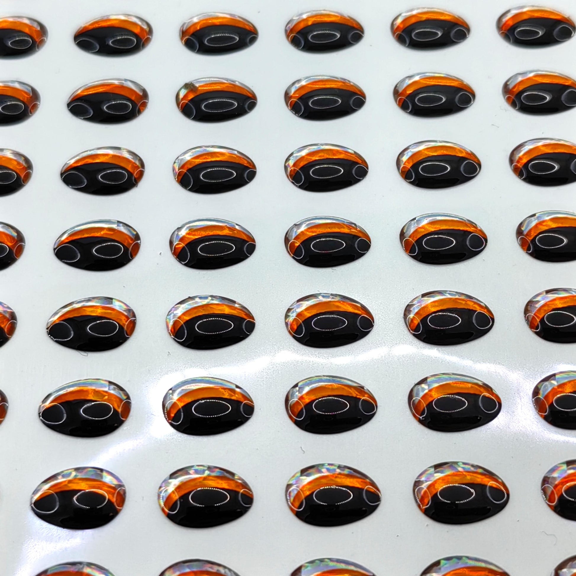 Teardrop Black Orange Silver 3D Eye