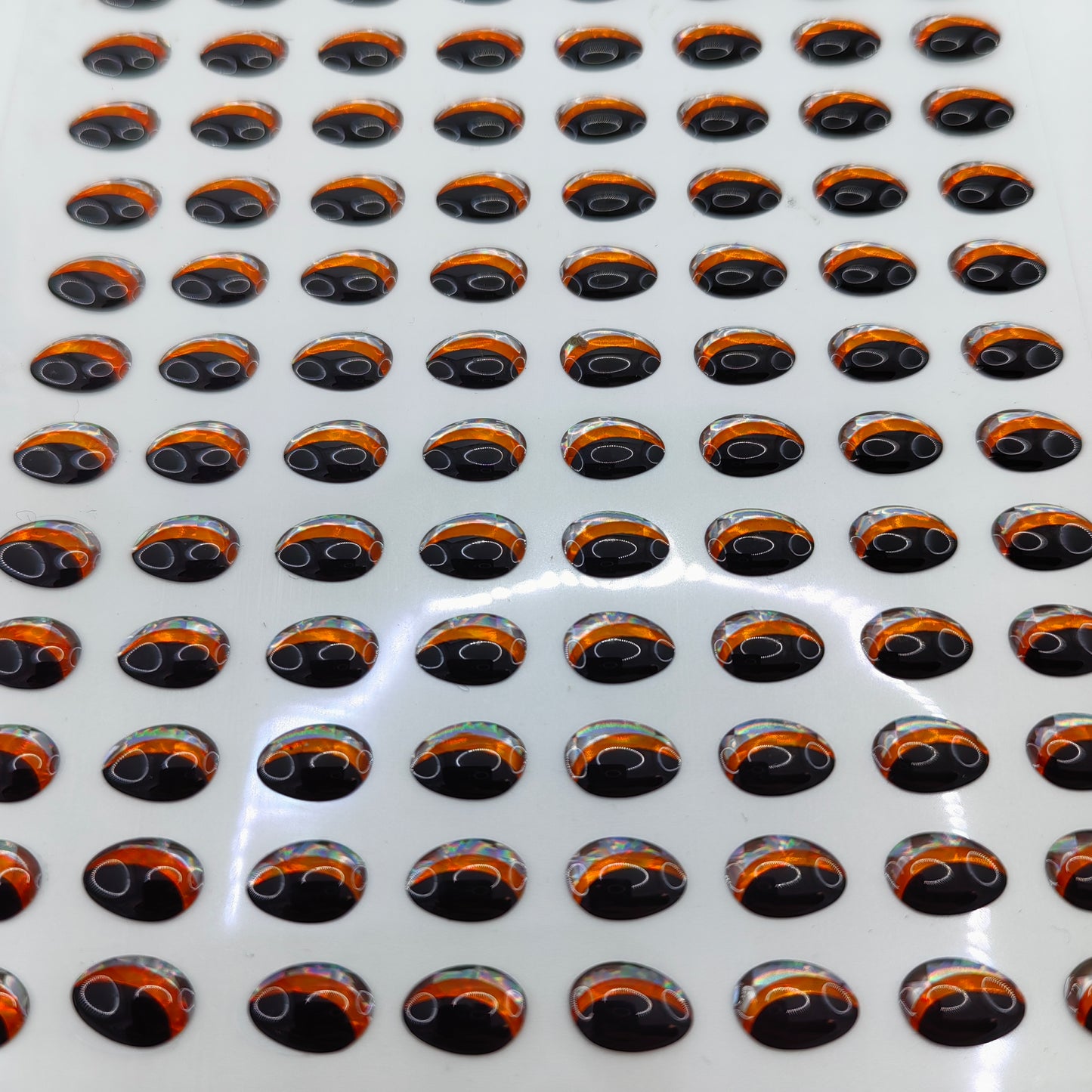 Teardrop Black Orange Silver 3D Eye