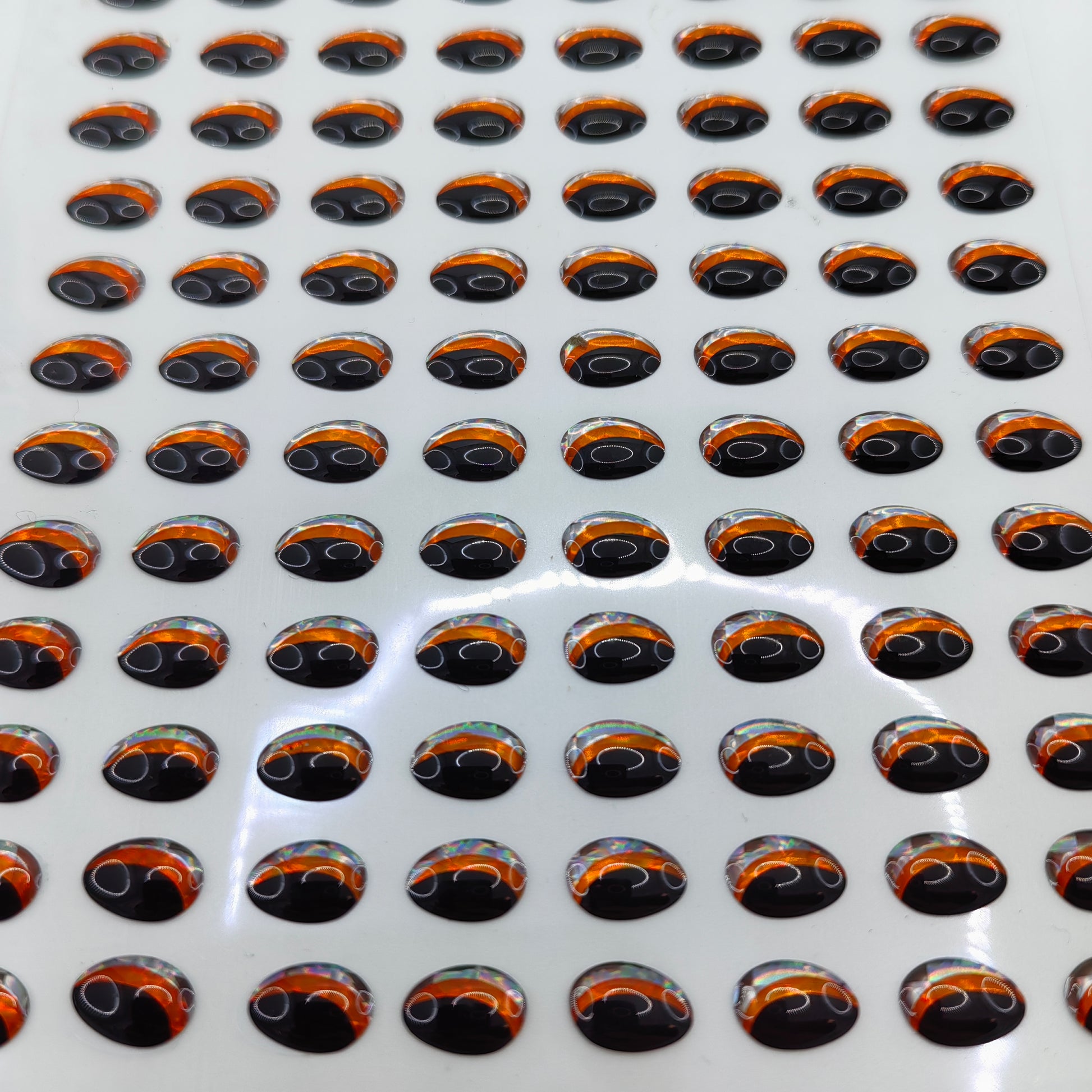 Teardrop Black Orange Silver 3D Eye