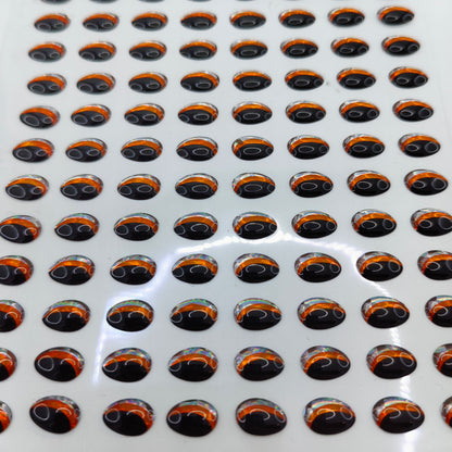 Teardrop Black Orange Silver 3D Eye