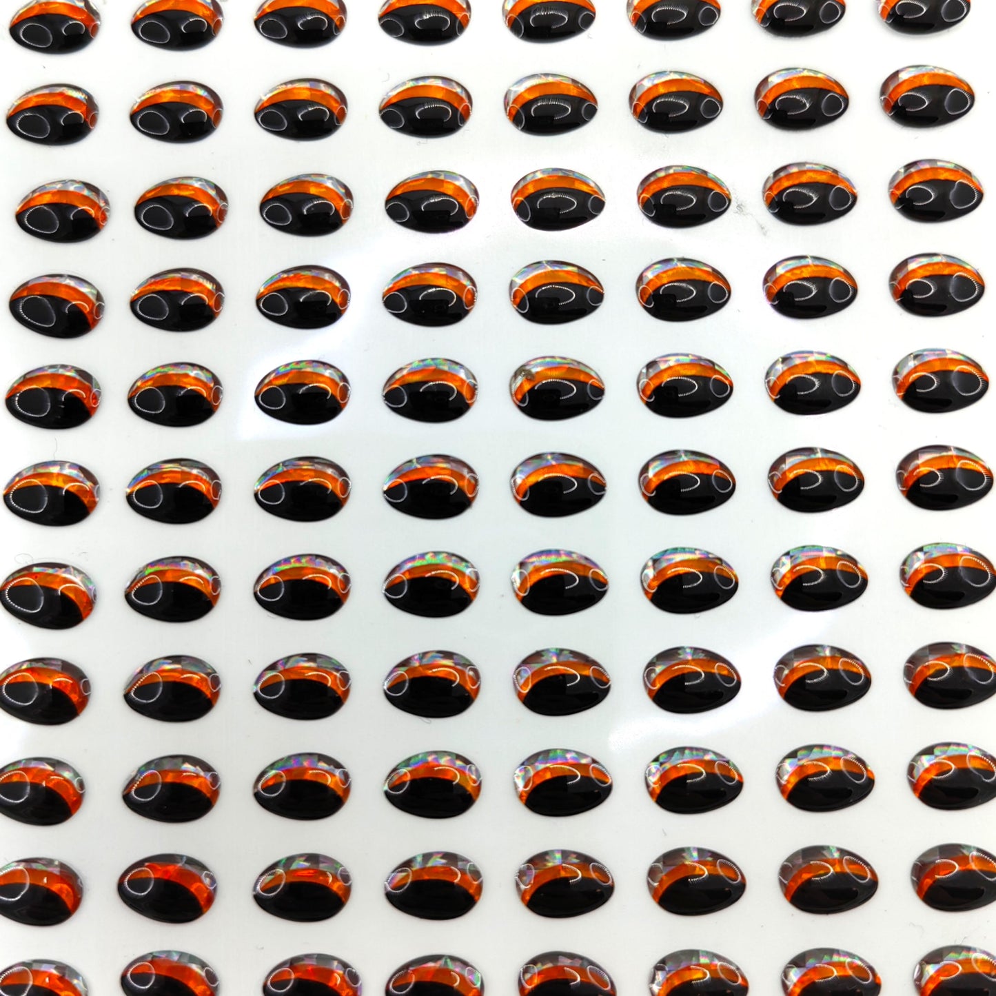 Teardrop Black Orange Silver 3D Eye