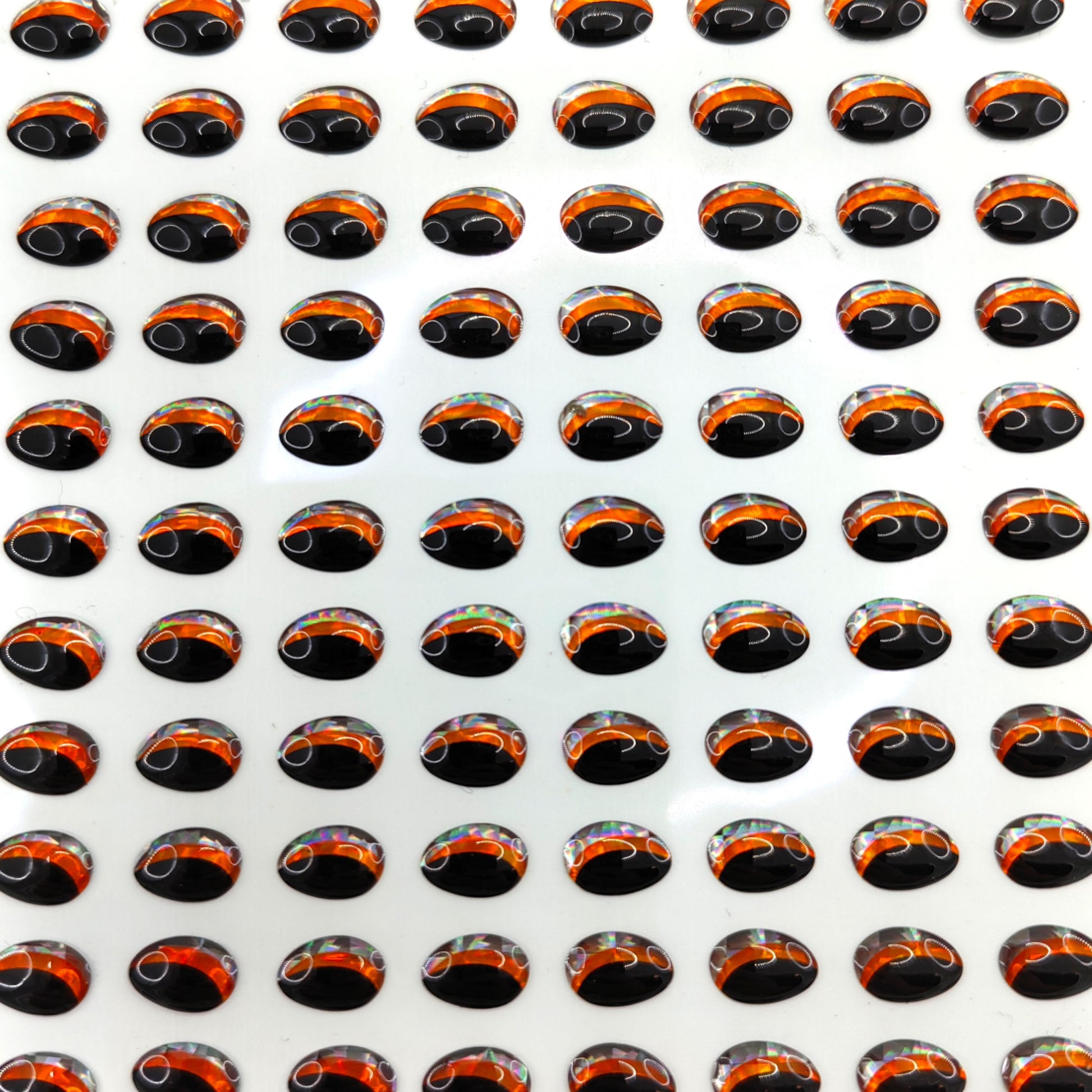 Teardrop Black Orange Silver 3D Eye