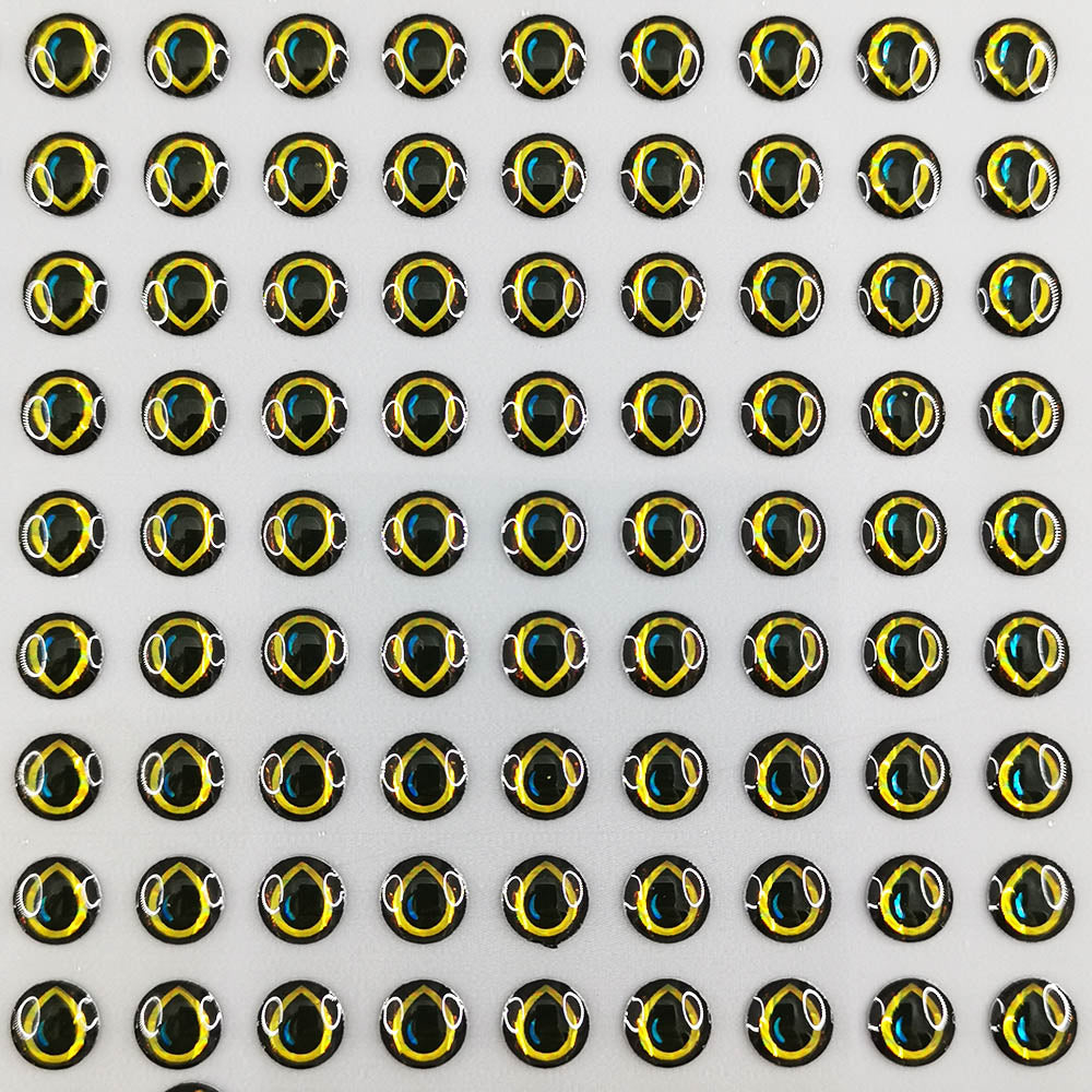 Gold/Blue/Black 3D Lure Eyes TriColor Depth for Pro Fishing Lure